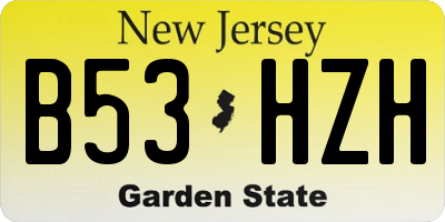 NJ license plate B53HZH
