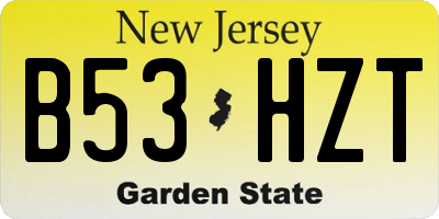 NJ license plate B53HZT
