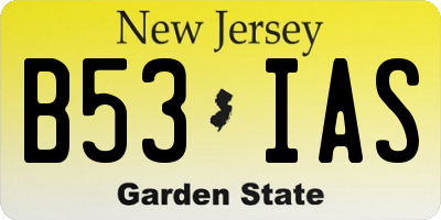 NJ license plate B53IAS