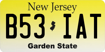 NJ license plate B53IAT