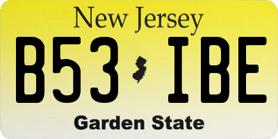 NJ license plate B53IBE