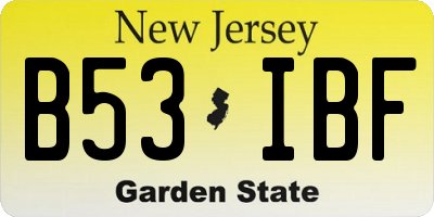NJ license plate B53IBF