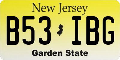NJ license plate B53IBG