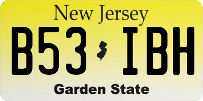 NJ license plate B53IBH
