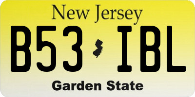 NJ license plate B53IBL