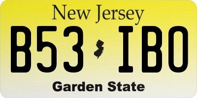 NJ license plate B53IBO