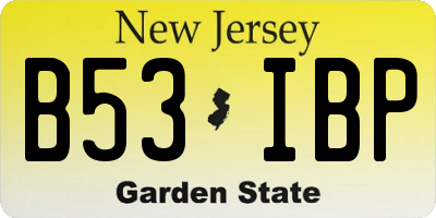 NJ license plate B53IBP
