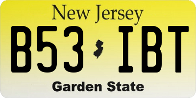 NJ license plate B53IBT
