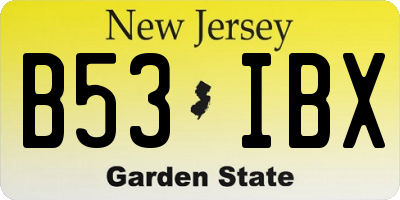 NJ license plate B53IBX