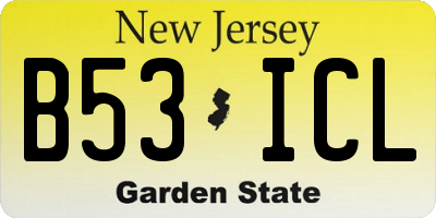 NJ license plate B53ICL