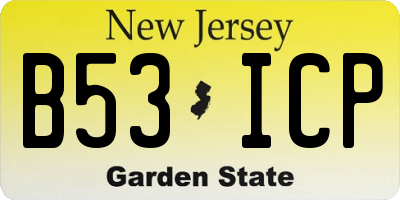 NJ license plate B53ICP