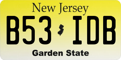 NJ license plate B53IDB