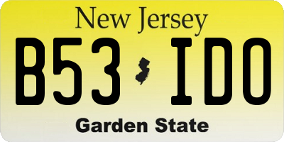NJ license plate B53IDO