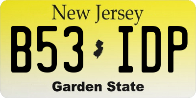 NJ license plate B53IDP