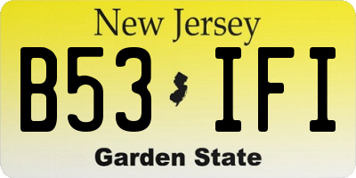NJ license plate B53IFI
