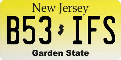 NJ license plate B53IFS