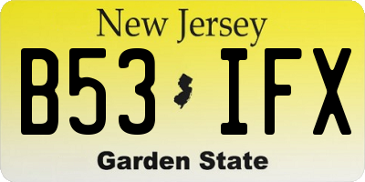 NJ license plate B53IFX