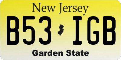 NJ license plate B53IGB