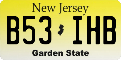 NJ license plate B53IHB