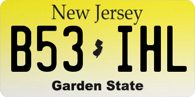 NJ license plate B53IHL
