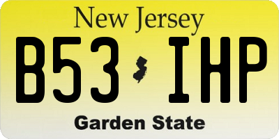 NJ license plate B53IHP