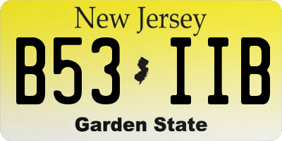 NJ license plate B53IIB