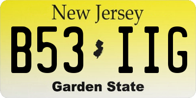 NJ license plate B53IIG