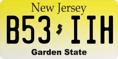 NJ license plate B53IIH