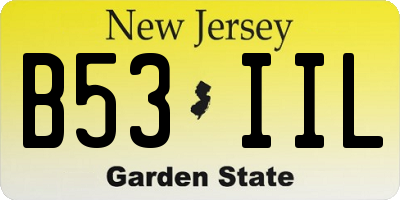 NJ license plate B53IIL