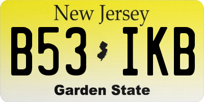 NJ license plate B53IKB