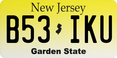 NJ license plate B53IKU
