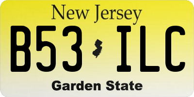 NJ license plate B53ILC