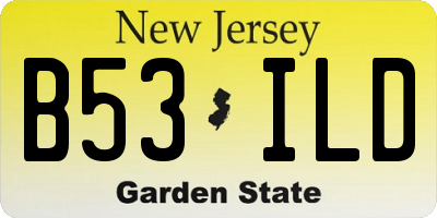 NJ license plate B53ILD