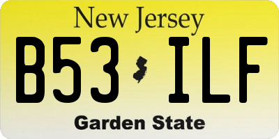 NJ license plate B53ILF