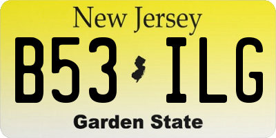NJ license plate B53ILG