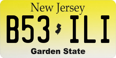 NJ license plate B53ILI