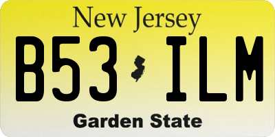 NJ license plate B53ILM