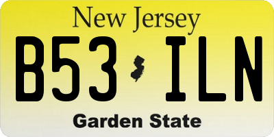 NJ license plate B53ILN