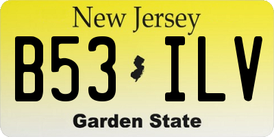 NJ license plate B53ILV
