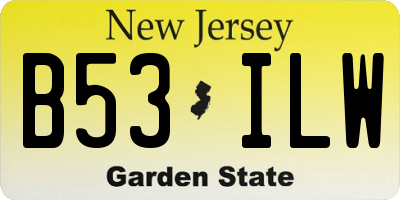 NJ license plate B53ILW