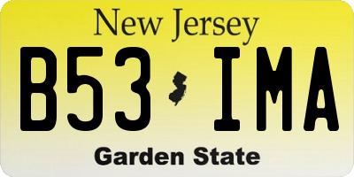 NJ license plate B53IMA