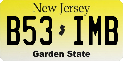 NJ license plate B53IMB