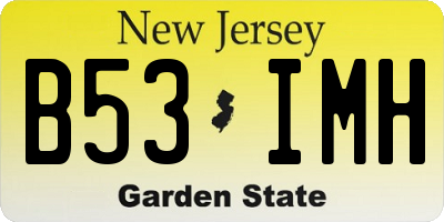 NJ license plate B53IMH