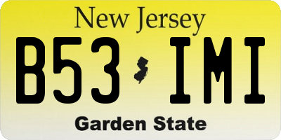 NJ license plate B53IMI