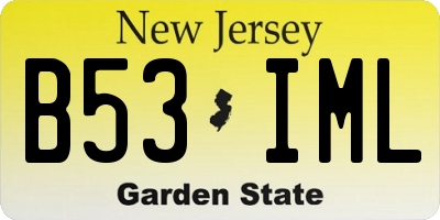 NJ license plate B53IML