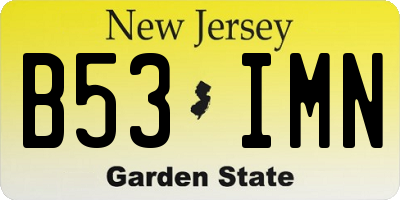 NJ license plate B53IMN