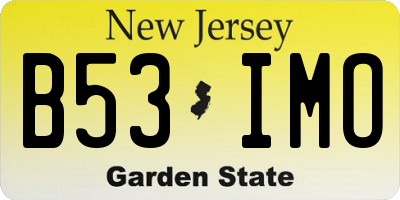 NJ license plate B53IMO