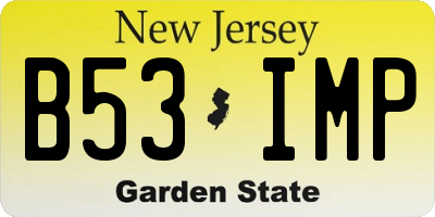 NJ license plate B53IMP