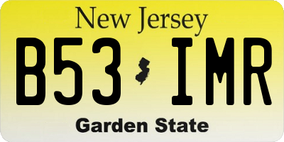 NJ license plate B53IMR