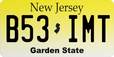 NJ license plate B53IMT